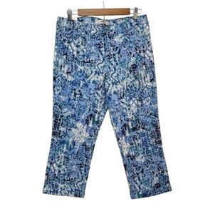 Nine West Chrystie Capri Blue White Women's Jeans Pants Size 10 NWT